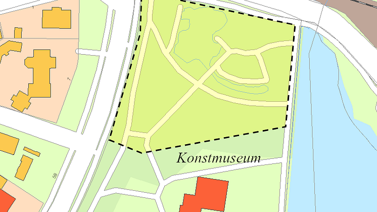 Dammen i stadsparken renoveras och får vatten från Slottsfjärden
