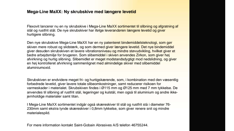 Mega-Line MaXX: Ny skrubskive med længere levetid