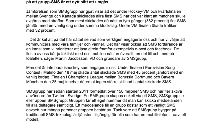 Dramatisk ökning av grupp-SMS under evenemang
