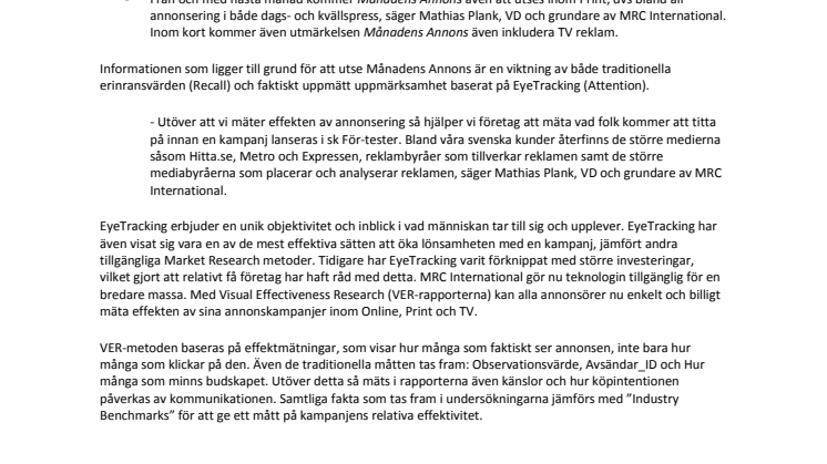 Månadens Annons utsedd