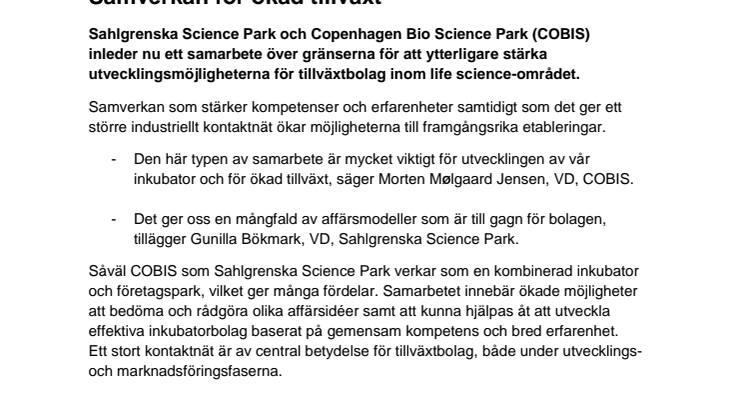 Samverkan för ökad tillväxt