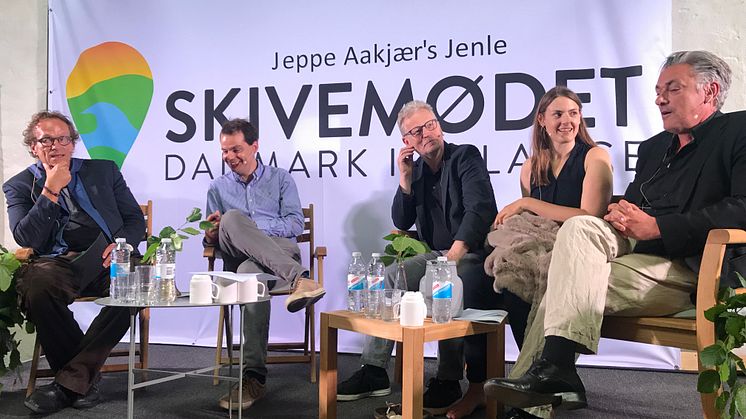 Fra venstre Christian Have, Mads Havskov Hansen fra Netavisen Pio, Ole Dall, chefredaktør Skive Folkeblad, Satie Espersen, freelance radiovært, Palle Weis, opinions- og eventredaktør på Jyllands-Posten