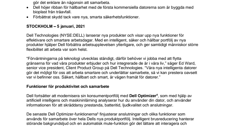 Dell Technologies fokuserar på det moderna kontoret med nya skärmar, datorer och mjukvara