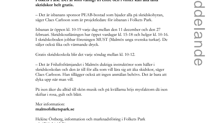 Gratis skrillor i Folkets Park