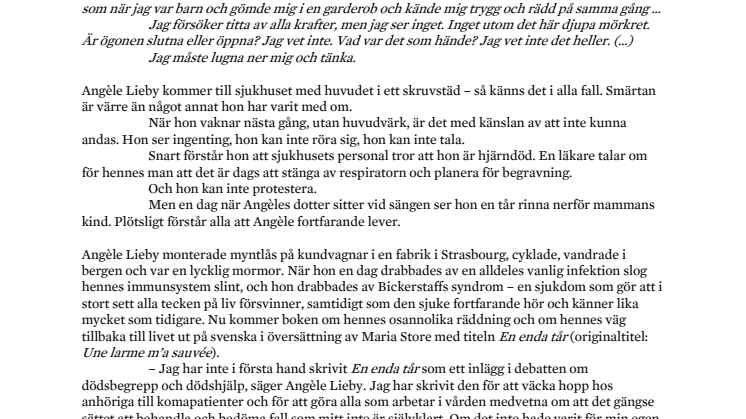 Pressmeddelande - En enda tår