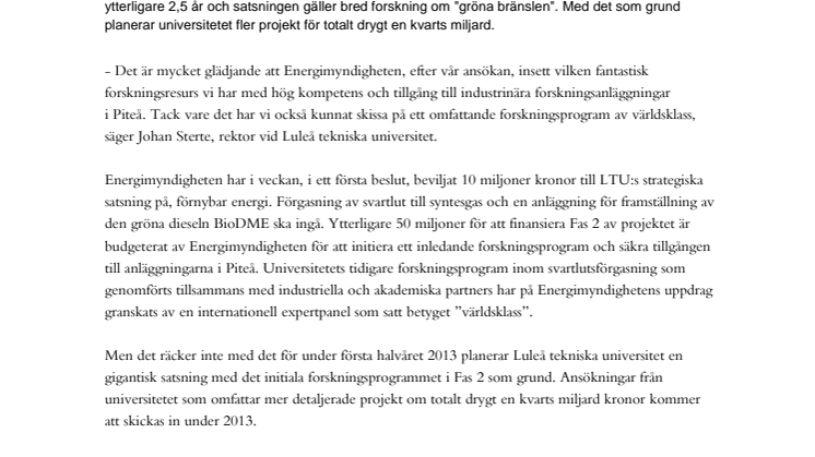 Storsatsning på förnybar energi