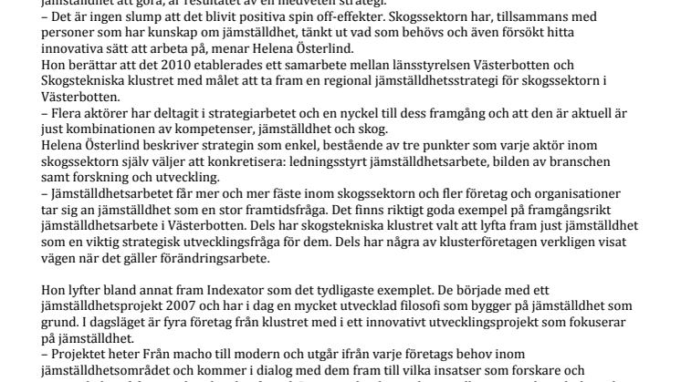 Jämställd skogssektor ger stora möjligheter