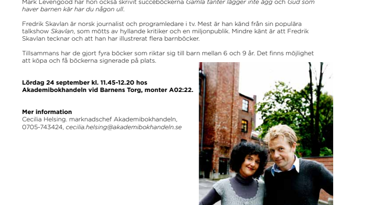 Möt Fredrik Skavlan och Unni Lindell hos Akademibokhandeln på Bokmässan