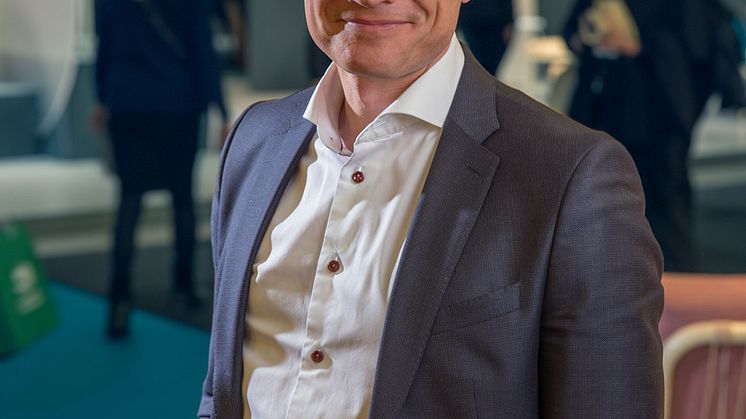 Vd Patric Sjöberg är nöjd med Stockholmsmässans resultat för jubileumsåret 2017. Foto: Jonas Sveningsson.