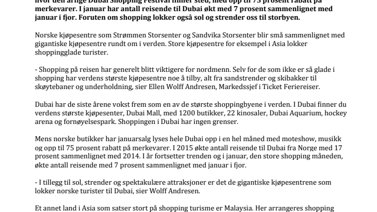 Gigantiske kjøpesentre lokker stadig  flere turister!