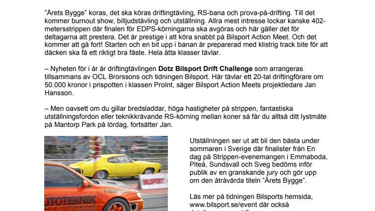 Motorfest på Mantorp Park - Bilsport Action Meet!