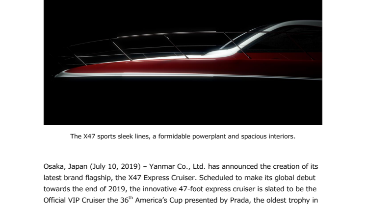 Yanmar Announces Innovative X47 High-Performance EXPRESS CRUISER