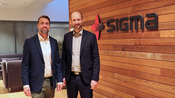 Robert Åberg, VD på Sigma Technology Insight Solutions, och Fredrik Hofflander, Deloris medgrundare