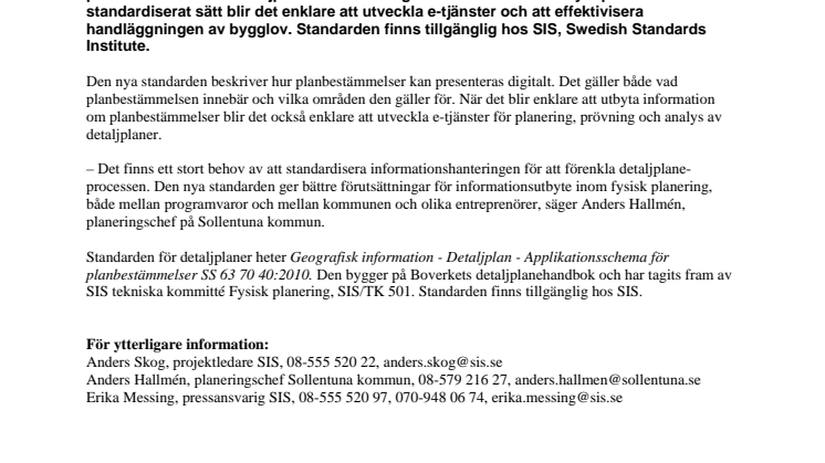 Bättre e-tjänster med ny standard för detaljplanering