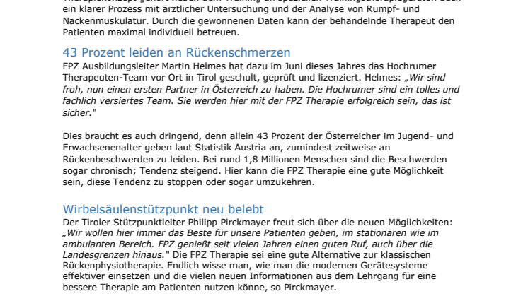 FPZ startet in Österreich durch 
