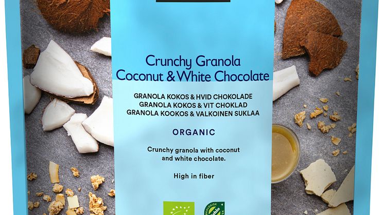 Urtekram granola, kokos & hvid chokolade