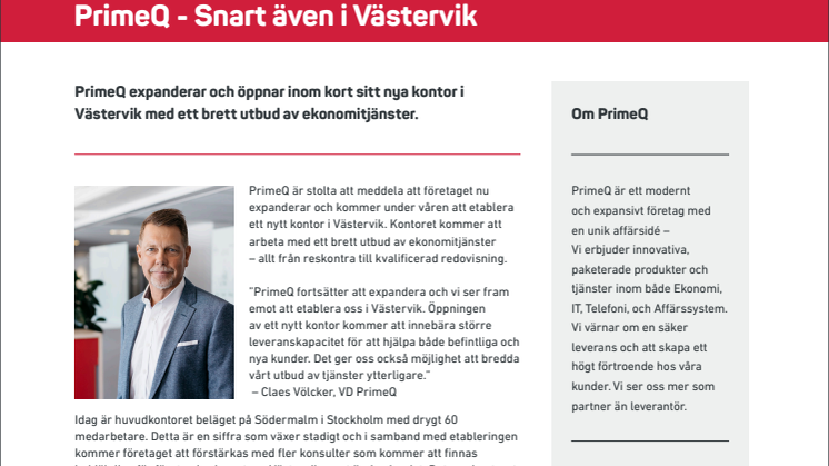 PrimeQ – Snart även i Västervik