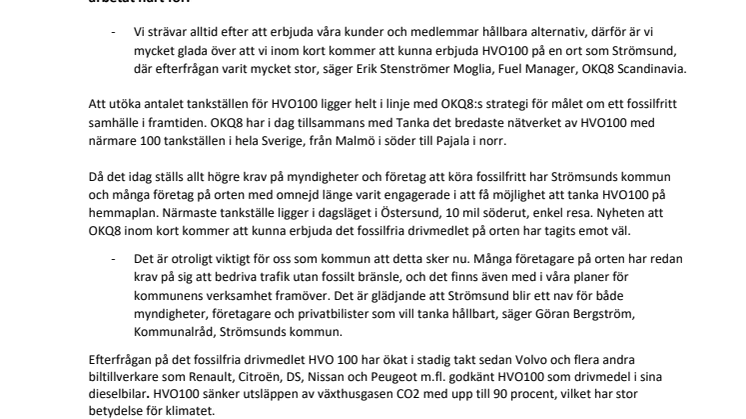 Tanka fossilfritt på OKQ8 i Strömsund