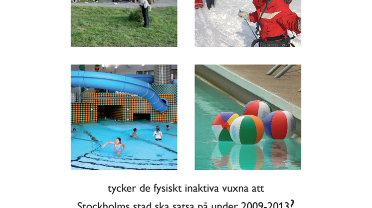 Vilka anläggningar/verksamheter önskar de fysiskt inaktiva stockholmarna att Stockholms stad ska satsa på 2009-2013?