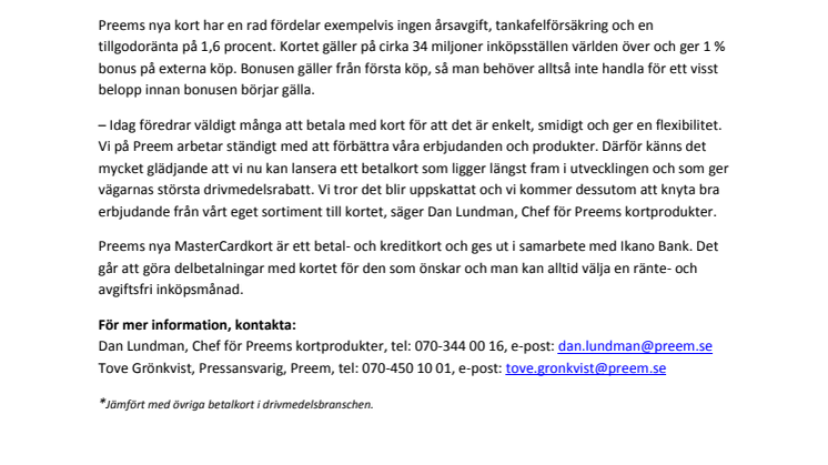 Nytt betalkort som ger vägarnas största drivmedelsrabatt