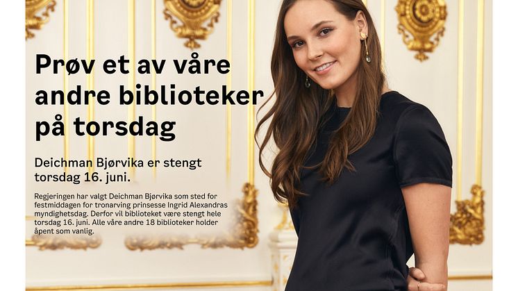 Prøv et annet Deichmanbibliotek torsdag. 