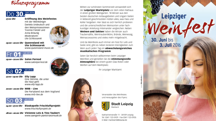 Flyer des Leipziger Weinfests 2016