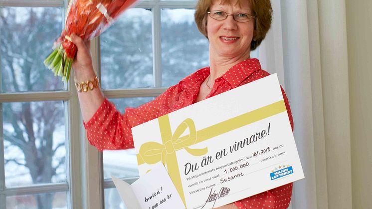 Susanne från Järfälla vann 1 miljon på lott från Miljonlotteriet!!