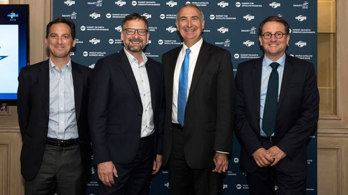 Left to right: Dan Goldberg (Telesat), Steve Collar (SES), Stephen Spengler (Intelsat), Rodolphe Belmer (Eutelsat) 