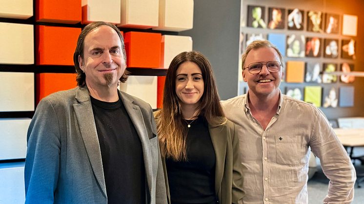 Anders Dudley, vd för byBrick Elevate, Stefania Citraro, affärsutvecklare på Dimh och Håkan Gill, vd för byBrick Interface.