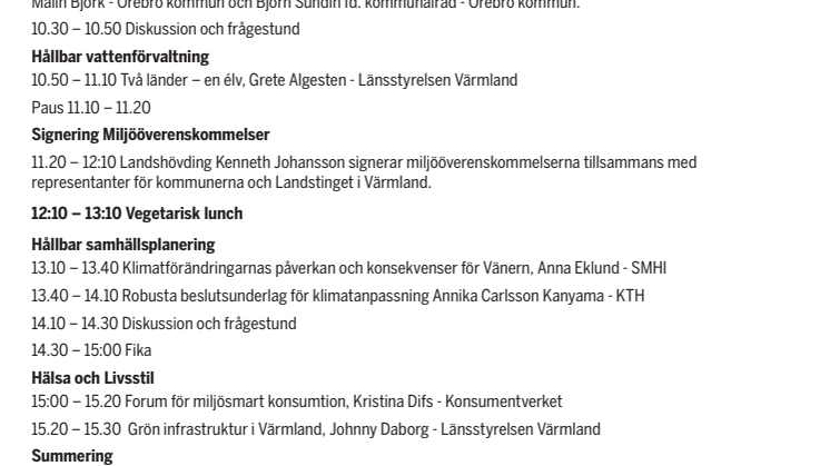 Program för miljö- och klimatdagen