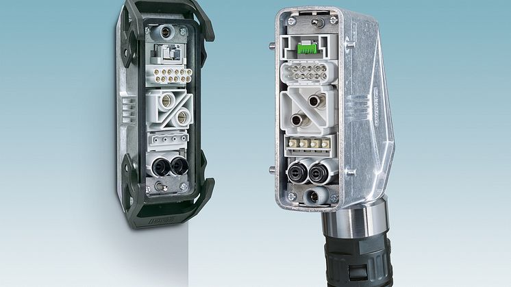 Modular plug-in connectors in snap-in frames
