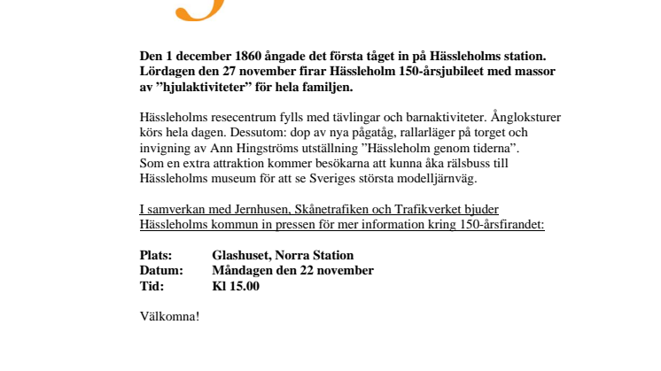 Pressinjudan: Hässleholms järnväg 150 år