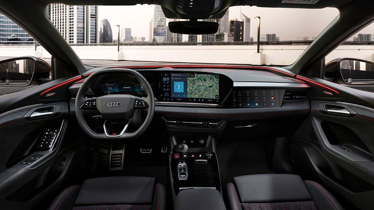Audi Q6 e-tron interiør med interaktionslys