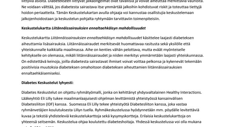 Taustatietoa uusista Diabetes Keskustelukartoista