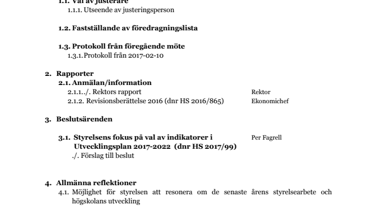 Föredragningslista 170421