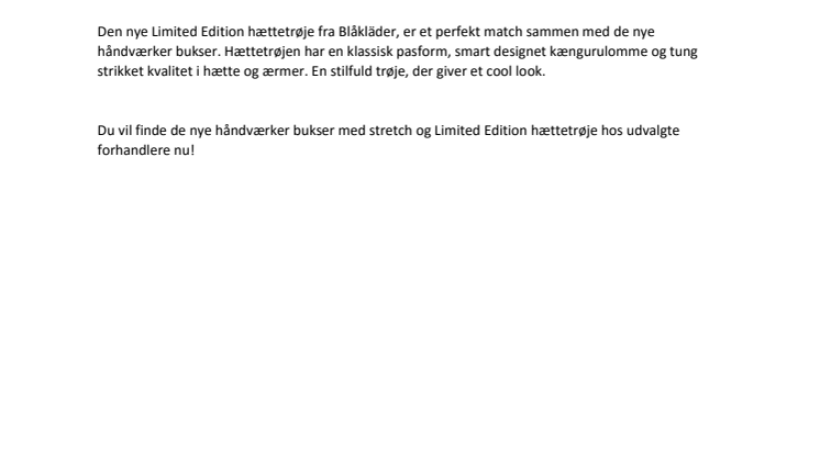 NY MODEL I STRETCH - BLÅKLÄDER TAGER HÅNDVÆRKERBUKSEN TIL ET NYT NIVEAU!