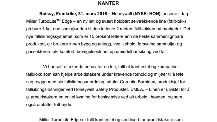 Lett, fleksibel fallsikring for alle som arbeider ved kanter 