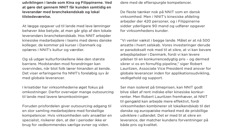 Global leverance giver det bedste af to verdener 
