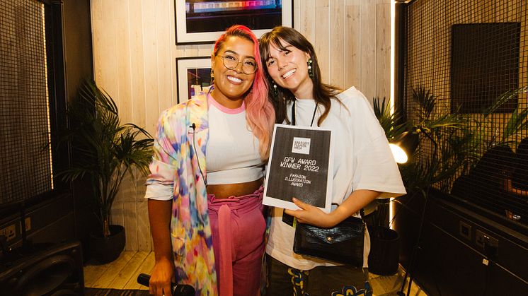 Writer and blogger, Megan Jayne Crabbe, presented Olivia Fletcher with her Fashion Illustration Award