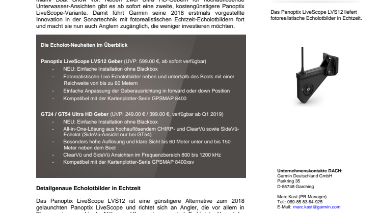 Drei neue Garmin Geber bringen Licht ins Dunkel