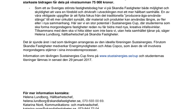 Skandia Fastigheter engagerar studenter i utformningen av det cirkulära kontoret