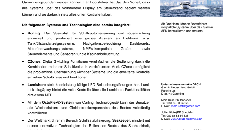Garmin präsentiert OneHelm