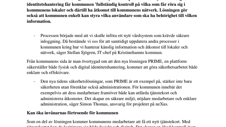 Kristinehamns kommun höjer säkerheten med dynamisk identitetshantering