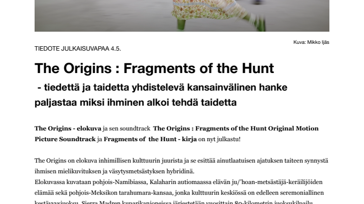 The Origins: Fragments of the Hunt (tiedote 4.5.2020)