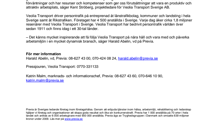 Veolia väljer Previa