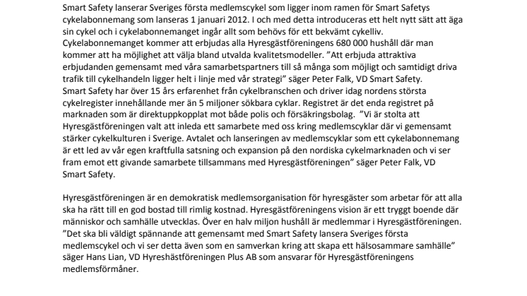 Smart Safety tecknar avtal med Hyresgästföreningen