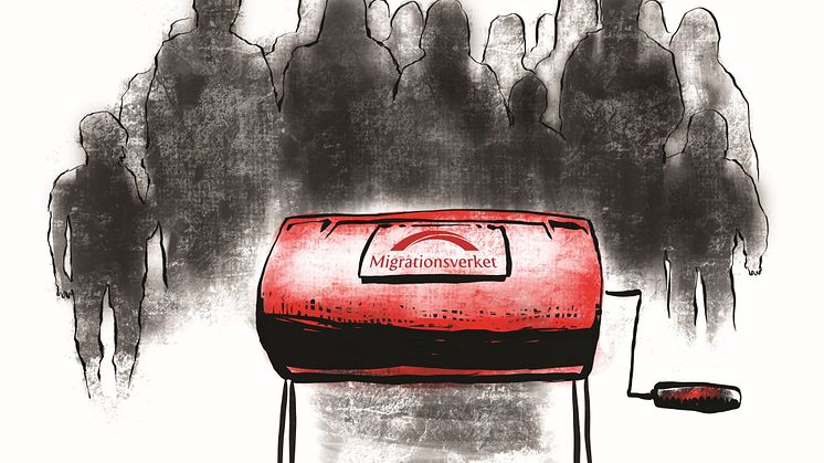 Migrationsverkets beslut liknar en tombola. Illustration Mattias Elftorp.