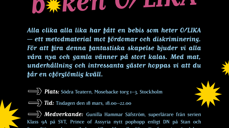 Inbjudan till bokrelease för O/LIKA