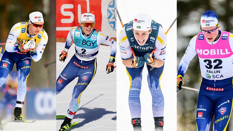 Gustaf Berglund, Märta Rosenberg, Anton Grahn och Truls Gisselman blir reserver på plats under VM i Trondheim. FOTO: BILDBYRÅN