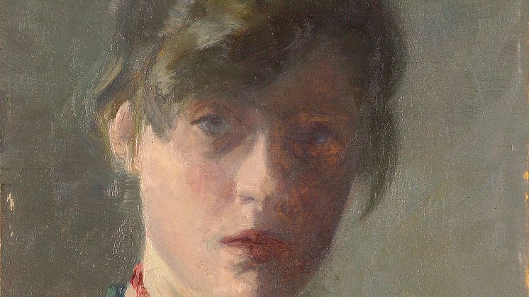 Marie Krøyer, Självporträtt, 1889. Olja på trä, 27 x 20,9 cm. Foto: Skagens Kunstmuseer. Bild beskuren.